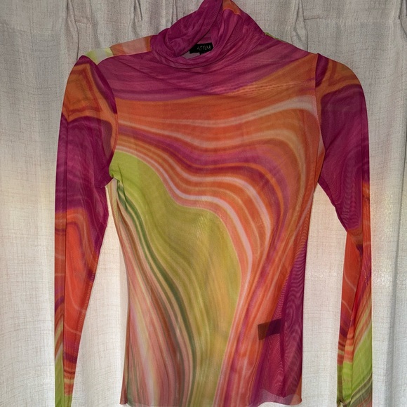 AFRM Vibrant Swirl Long Sleeve Blouse - Picture 1 of 3